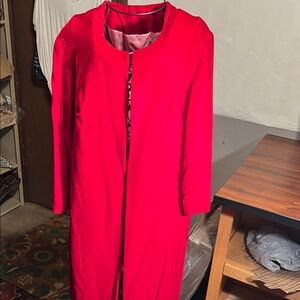 Vintage  custom, red velvet, pink satin lining approximately sz6